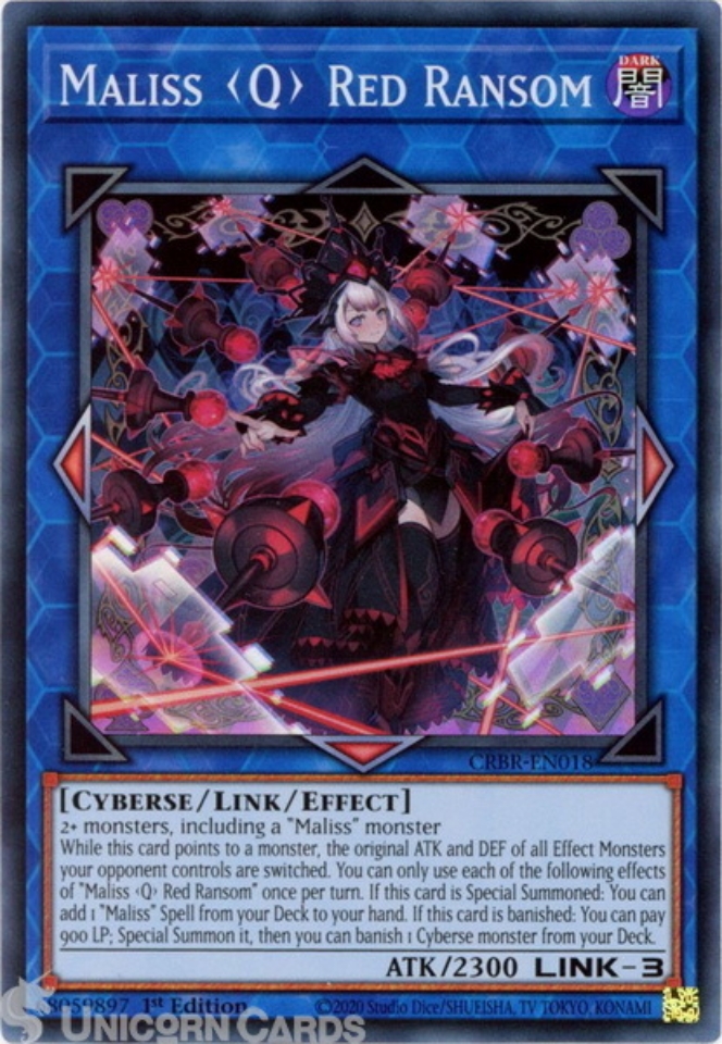 遊戯王　maliss Q Red Ransome アジア版　コレクターズレア YUGIOH MALISS Q RED RANSOM ASIA ENGLISH EDITION DBCB-AE018