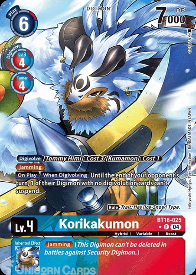 BT18 025 Korikakumon: Rare Alt Art Digimon Card: BT18 19: Special Booster Ver.2.0
