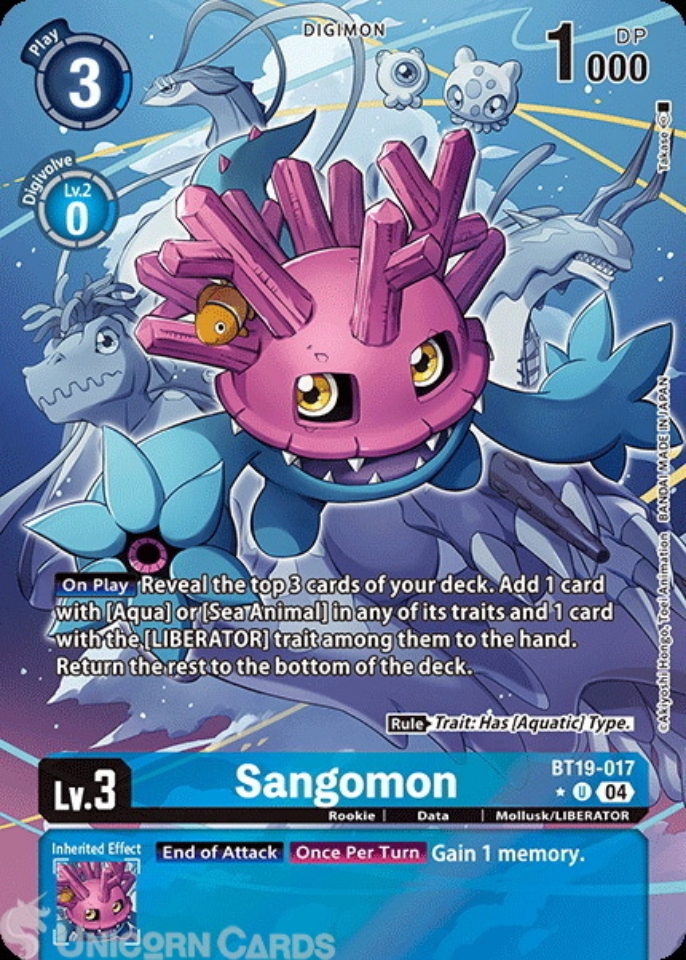 BT19 017 Sangomon: Uncommon Alt Art Digimon Card: BT18 19: Special Booster Ver.2.0