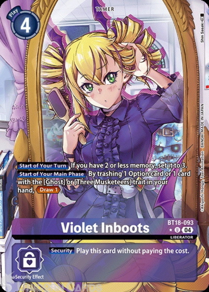 BT18 093 Violet Inboots: Uncommon Alt Art Digimon Card: BT18 19: Special Booster Ver.2.0