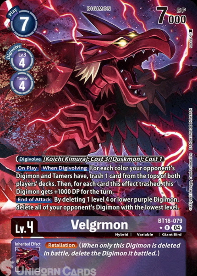 BT18 079 Velgrmon: Rare Alt Art Digimon Card: BT18 19: Special Booster Ver.2.0