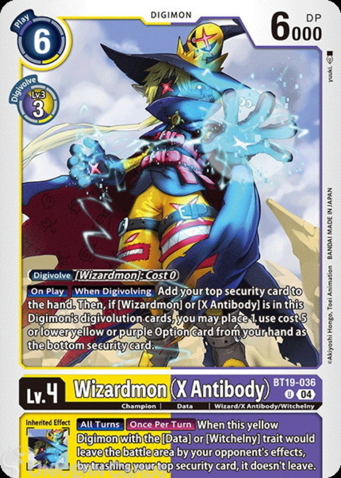 BT19-036 Wizardmon (X Antibody) : Uncommon Digimon Card : BT18-19