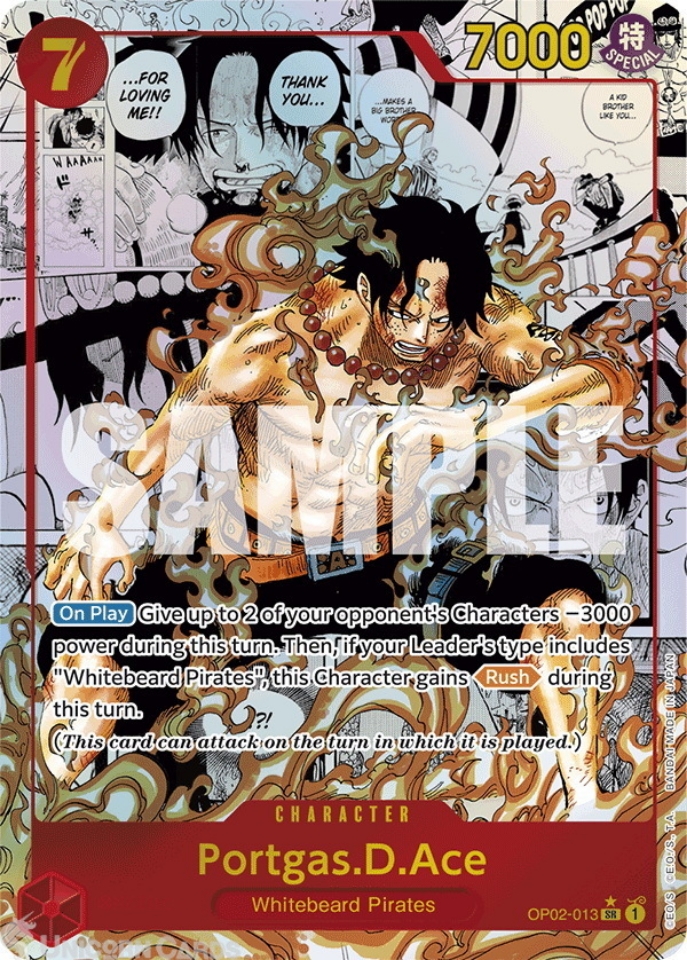 OP02-013 Portgas.D.Ace : Super Rare Manga English One Piece TCG