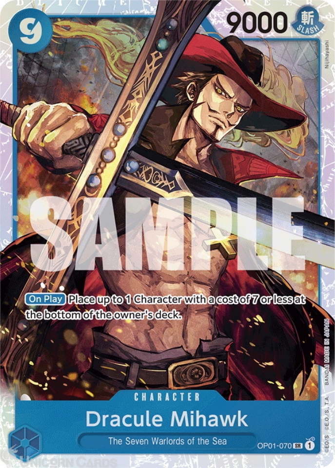け*ぴ様 ワンピース カードゲーム DRACULE MIHAWK #070 OP01-070 Dracule Mihawk : Super Rare English One Piece TCG Card