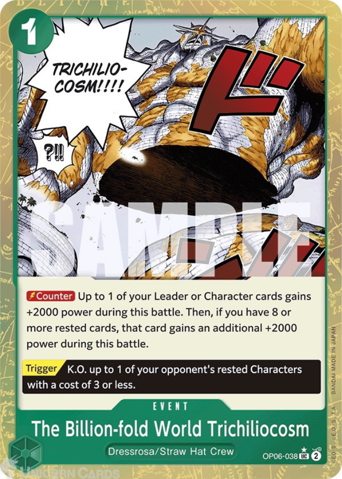 OP06 038 The Billion fold World Trichiliocosm: Uncommon Textured Foil English One Piece TCG Card: PRB01: One Piece Card The Best: Premium Booster