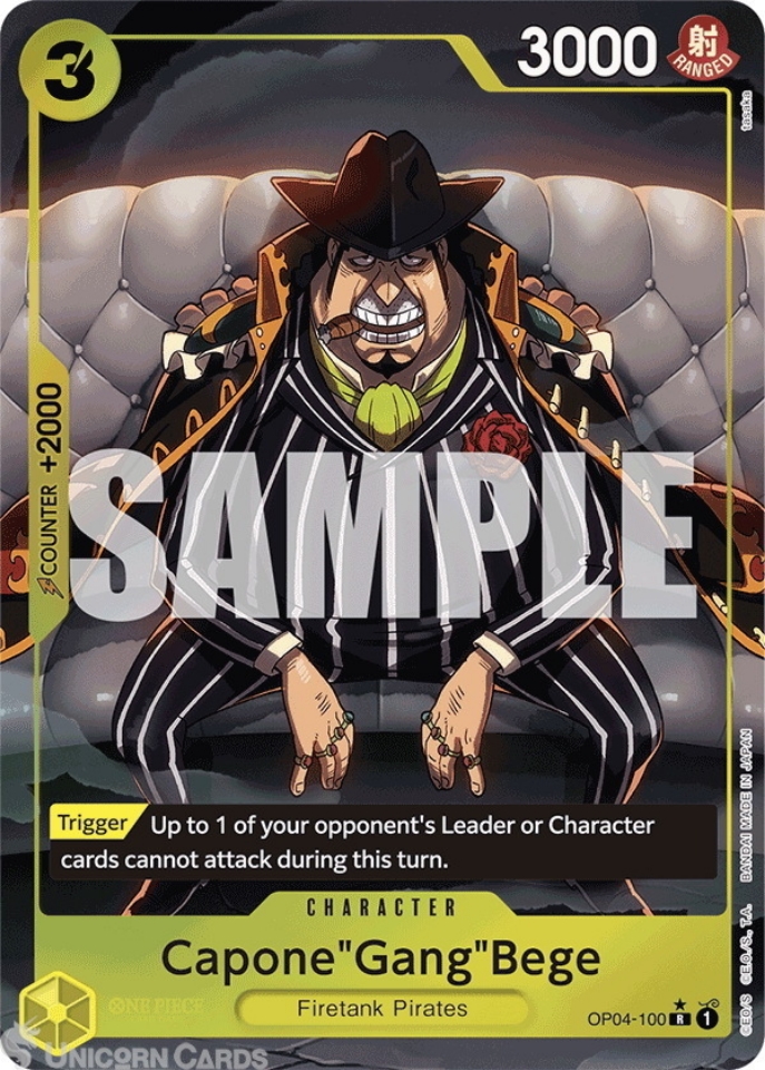 OP04 100 Capone"Gang"Bege: Rare Alt Art 2 English One Piece TCG Card: PRB01: One Piece Card The Best: Premium Booster