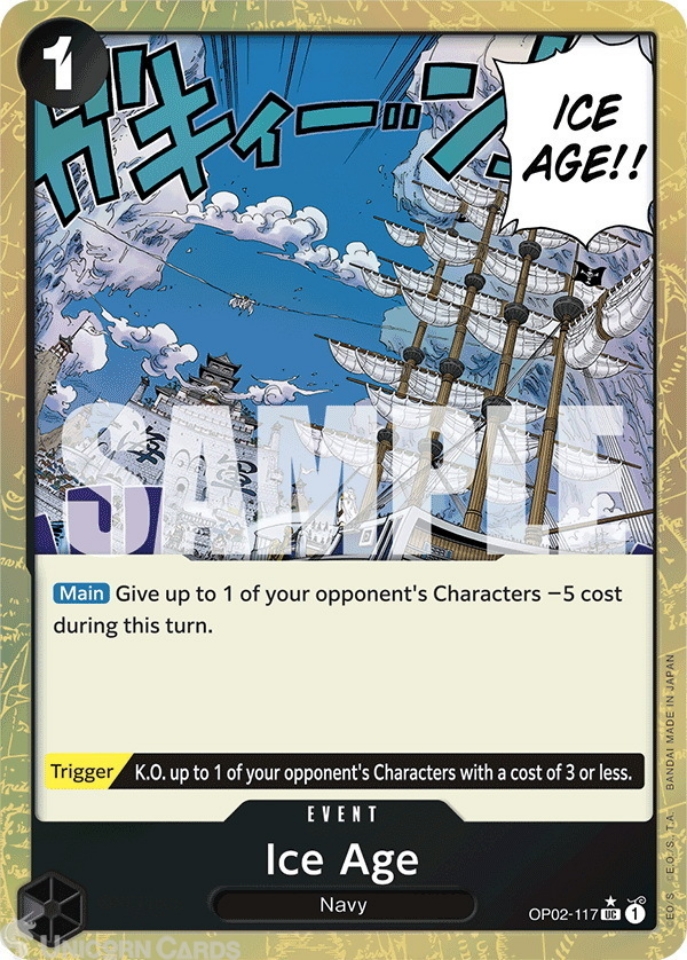 OP02 117 Ice Age: Uncommon Textured Foil English One Piece TCG Card: PRB01: One Piece Card The Best: Premium Booster