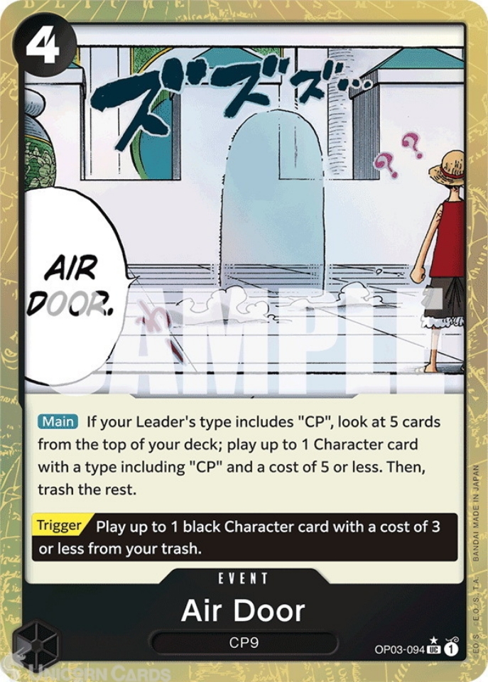 OP03 094 Air Door: Uncommon Textured Foil English One Piece TCG Card: PRB01: One Piece Card The Best: Premium Booster