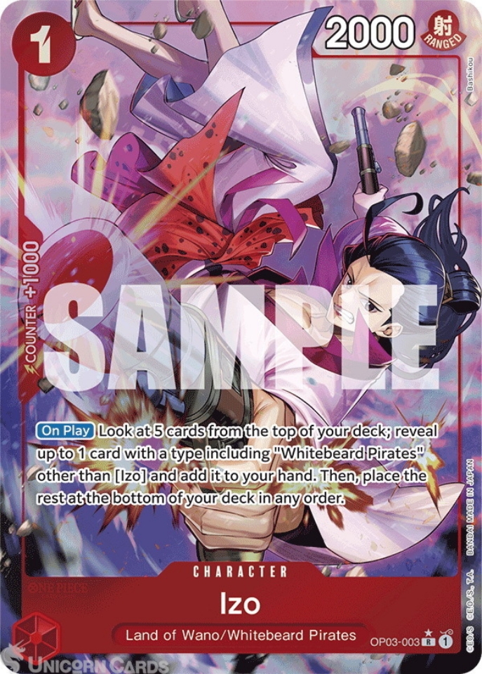 OP03 003 Izo: Rare Alt Art 2 English One Piece TCG Card: PRB01: One Piece Card The Best: Premium Booster