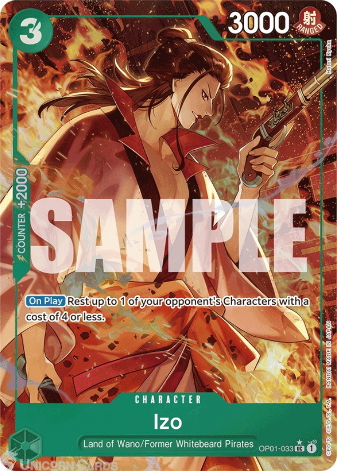 OP01 033 Izo: Uncommon Alt Art 2 English One Piece TCG Card: PRB01: One Piece Card The Best: Premium Booster