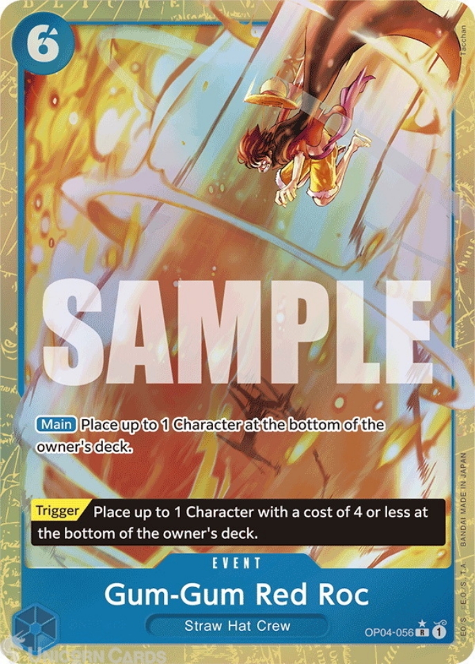 OP04 056 Gum Red Roc: Rare Alt Art 2 English One Piece TCG Card: PRB01: One Piece Card The Best: Premium Booster