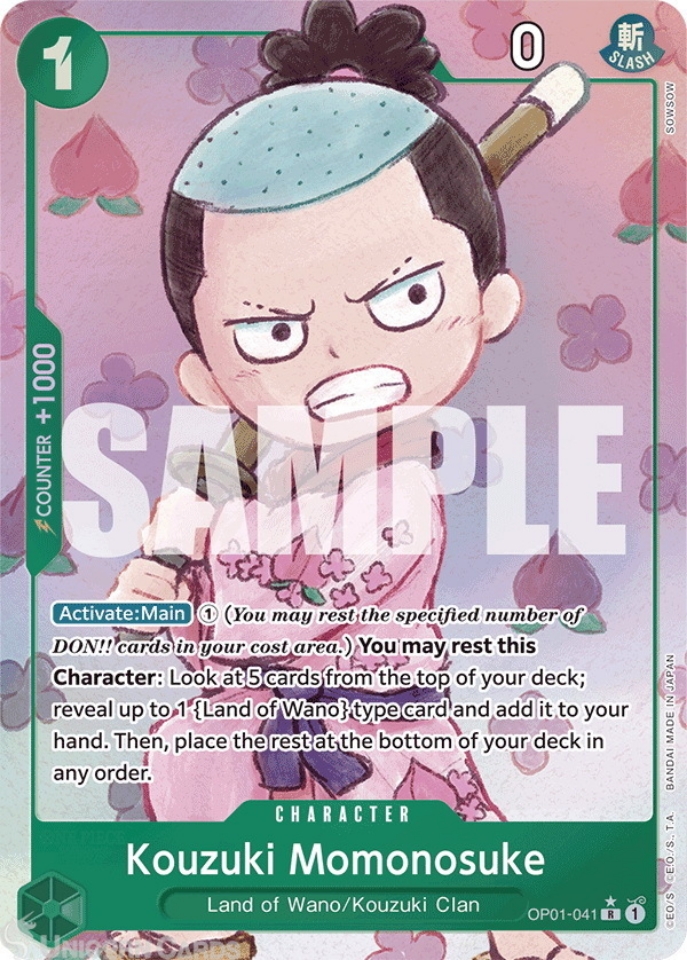 OP01-041 Kouzuki Momonosuke : Rare Alt Art 2 English One Piece TCG