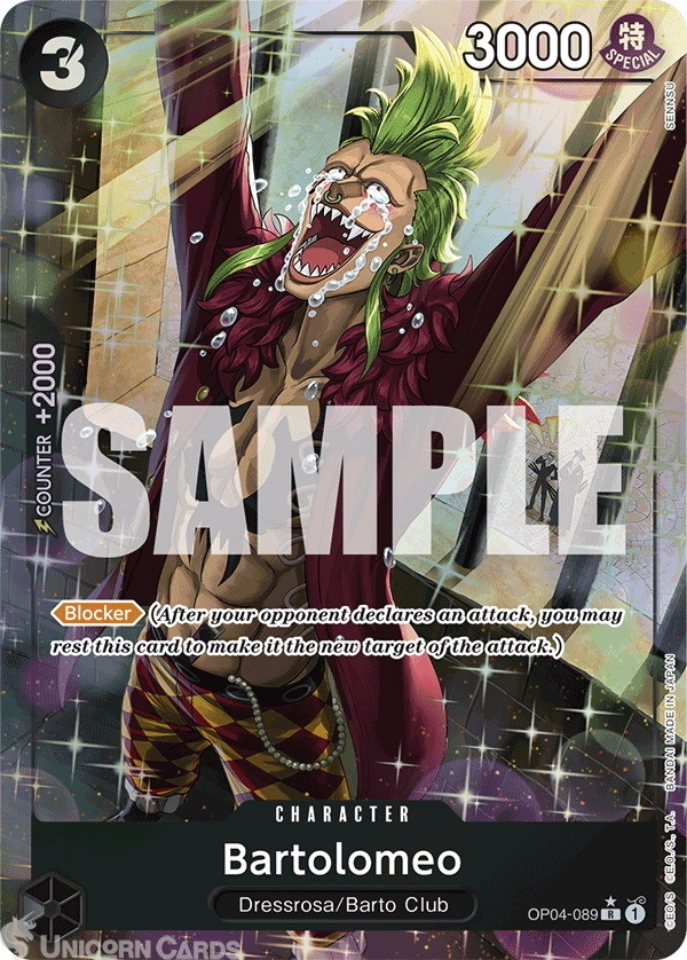 OP04 089 Bartolomeo: Rare Alt Art 2 English One Piece TCG Card: PRB01: One Piece Card The Best: Premium Booster