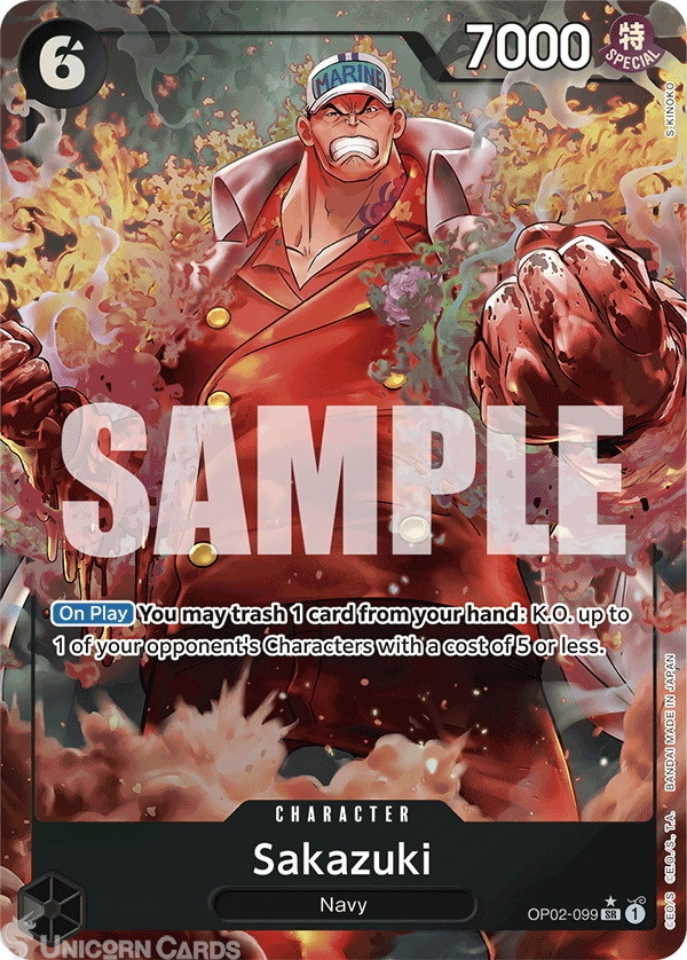 OP02-099 Sakazuki : Super Rare Alt Art English One Piece TCG Card