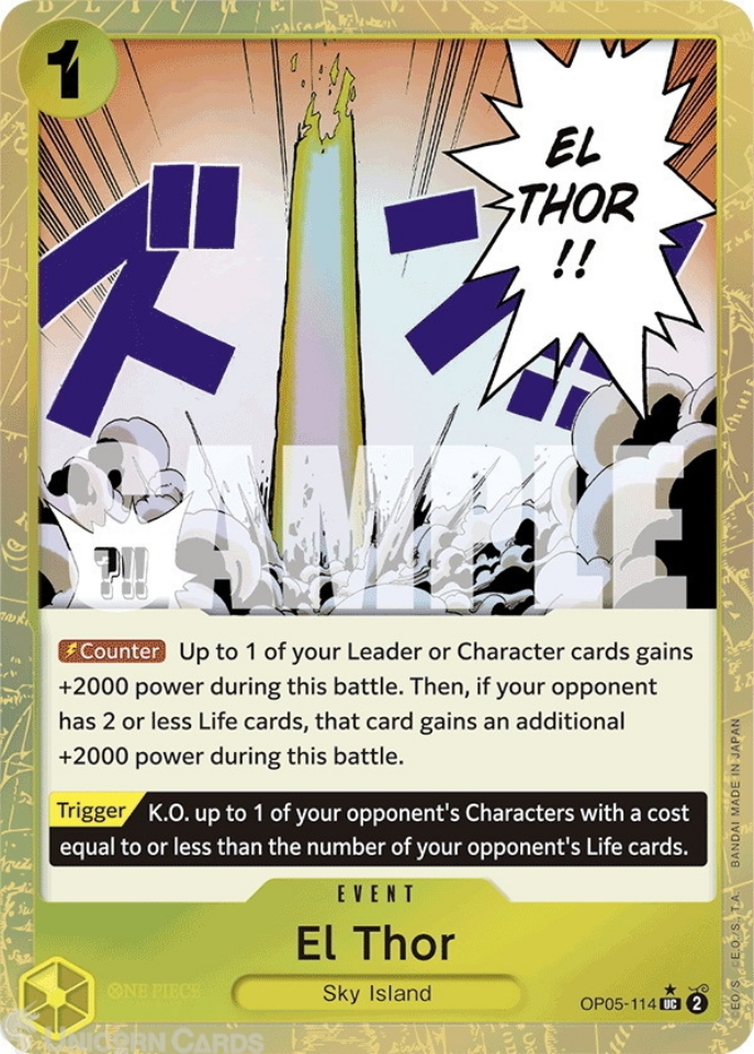 OP05 114 El Thor: Uncommon Textured Foil English One Piece TCG Card: PRB01: One Piece Card The Best: Premium Booster