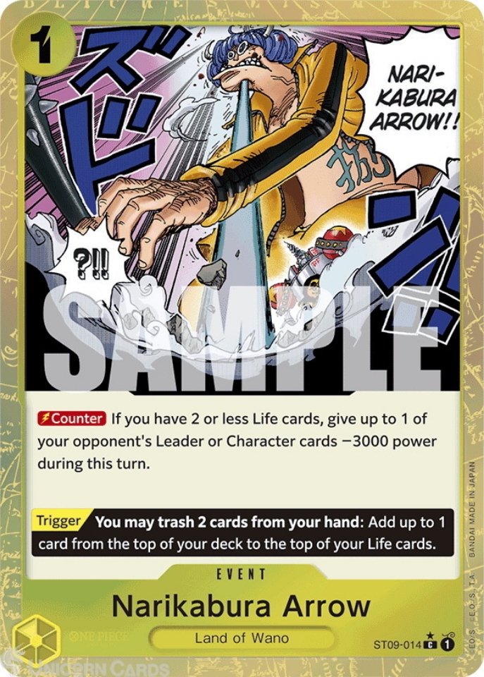 ST09 014 Narikabura Arrow: Common Textured Foil English One Piece TCG Card: PRB01: One Piece Card The Best: Premium Booster