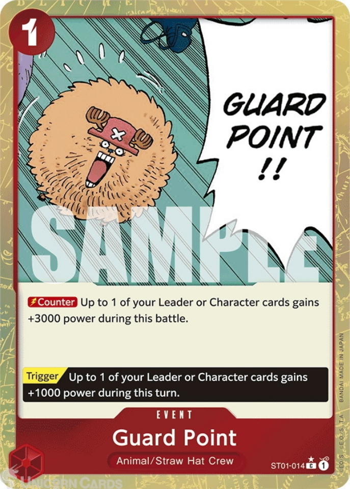 ST01 014 Guard Point: Common Textured Foil English One Piece TCG Card: PRB01: One Piece Card The Best: Premium Booster