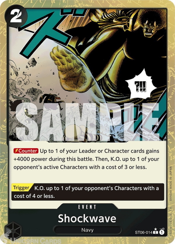 ST06 014 Shockwave: Common Textured Foil English One Piece TCG Card: PRB01: One Piece Card The Best: Premium Booster