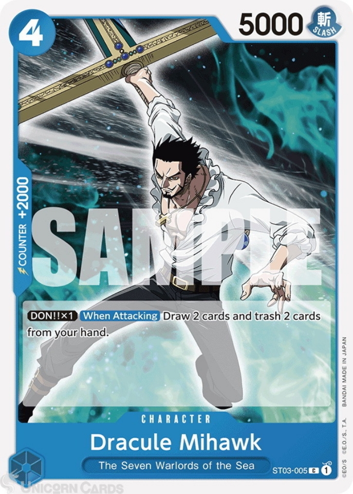 ST03-005 Dracule Mihawk Common English One Piece TCG Card