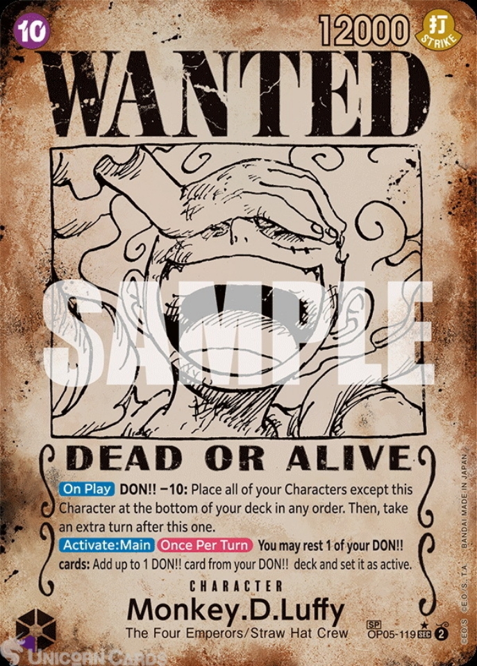 OP05-119 Monkey.D.Luffy : Secret Rare Special Card Wanted English
