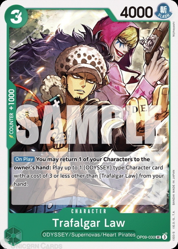 OP09-030 Trafalgar Law : Uncommon English One Piece TCG Card