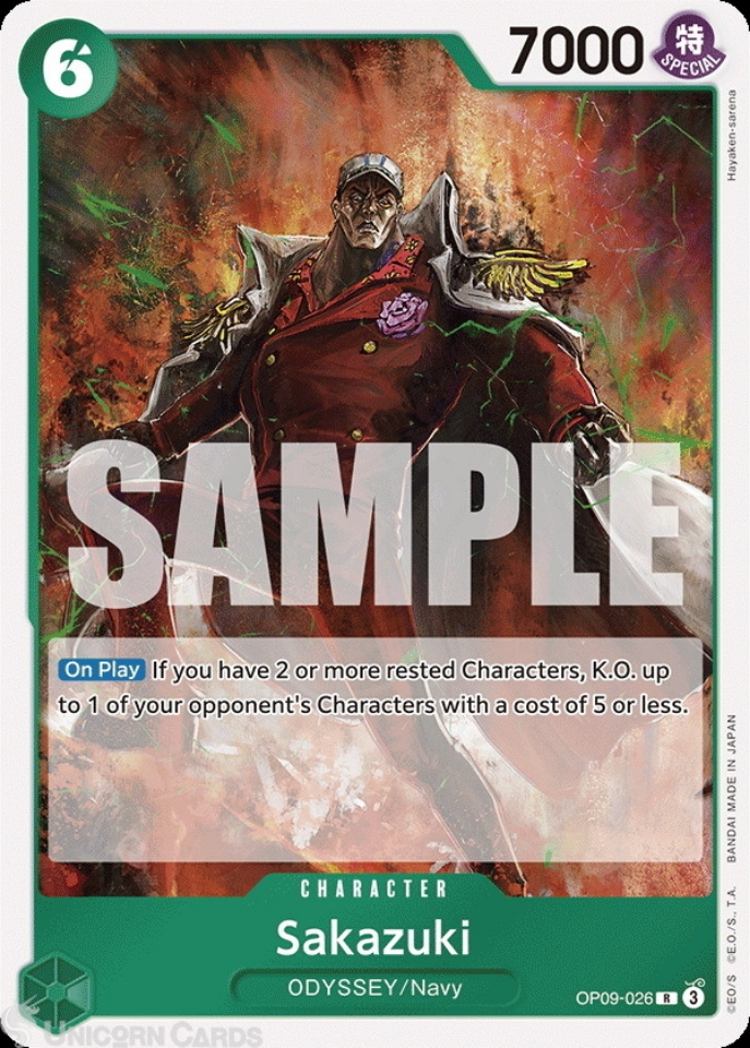 OP09-026 Sakazuki : Rare English One Piece TCG Card : OP09