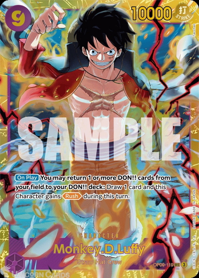 OP09-119 Monkey.D.Luffy : Secret Rare English One Piece TCG