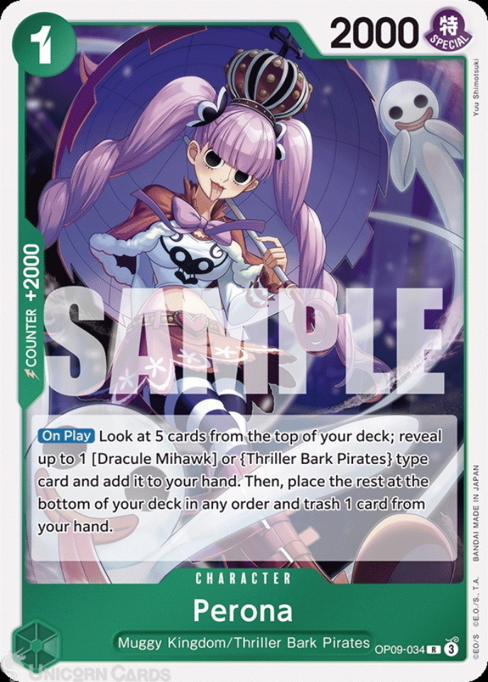 OP09-034 Perona : Rare English One Piece TCG Card : OP09: Emperors