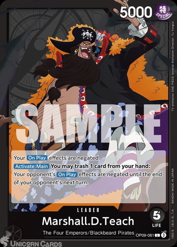 OP09-081 Marshall.D.Teach : Leader English One Piece TCG Card
