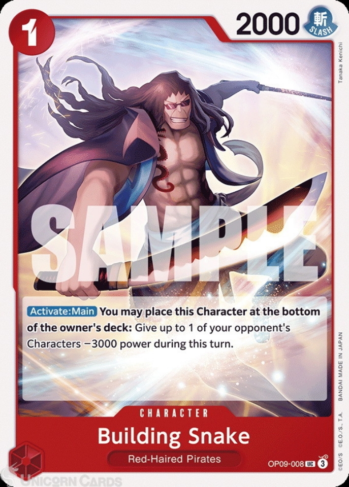 ONE PIECE コレクションカード 008 OP09-008 Building Snake : Uncommon English One Piece TCG Card