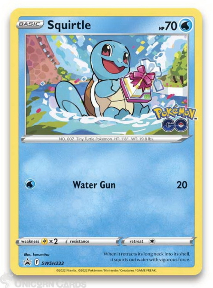 Squirtle SWSH-EN-233 Cosmo Holo Pokemon Card:: Unicorn Cards