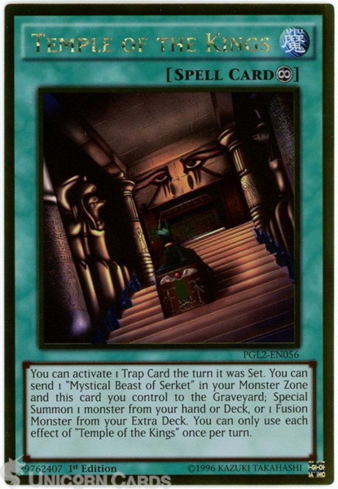 PGL2-EN056 Temple of the Kings : Gold Rare 1st Edition Mint YuGiOh Card