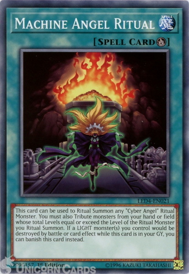 LED4-EN021 Machine Angel Ritual : Common 1st Edition Mint YuGiOh Card ...