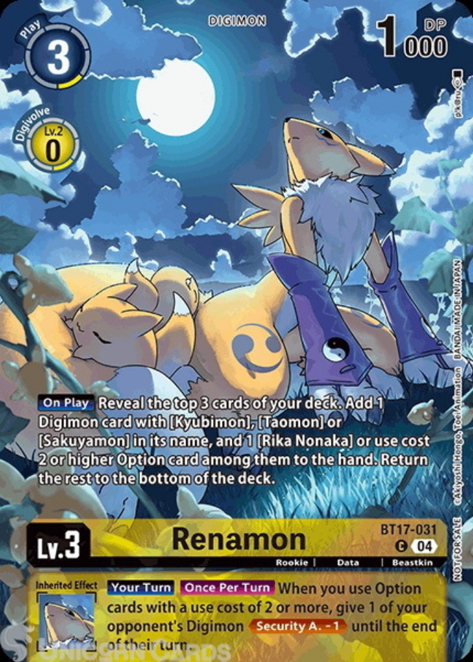 BT17 031 Renamon: Alternative Art Box Topper Digimon Card: EX08: Chain of Liberation EX08: Legend Pack 2024 Box Topper Cards