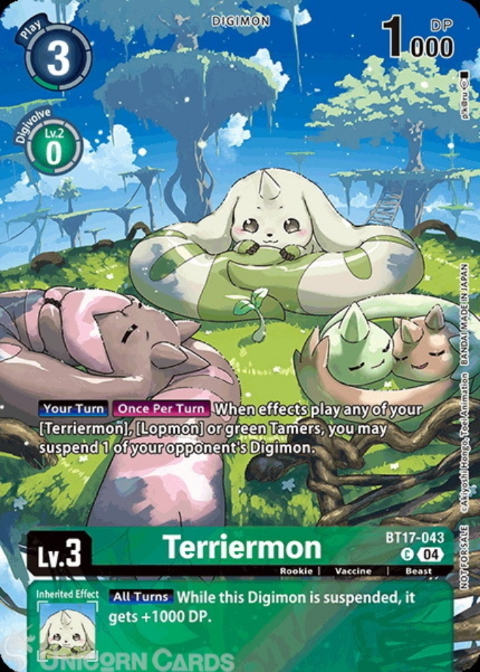 BT17 043 Terriermon: Alternative Art Box Topper Digimon Card: EX08: Chain of Liberation EX08: Legend Pack 2024 Box Topper Cards