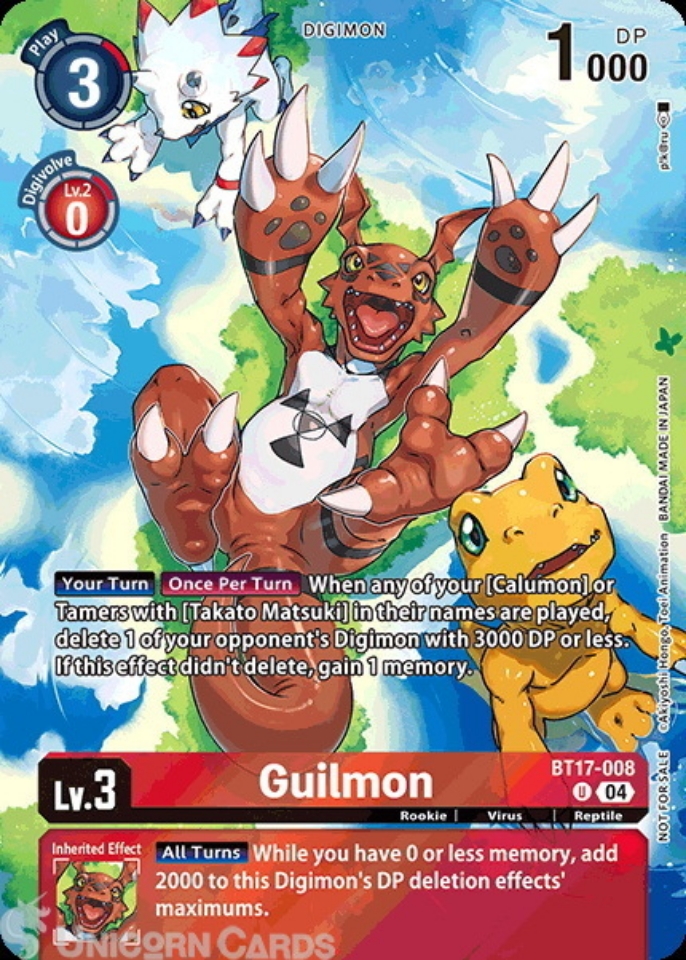 BT17 008 Guilmon: Alternative Art Box Topper Digimon Card: EX08: Chain of Liberation EX08: Legend Pack 2024 Box Topper Cards