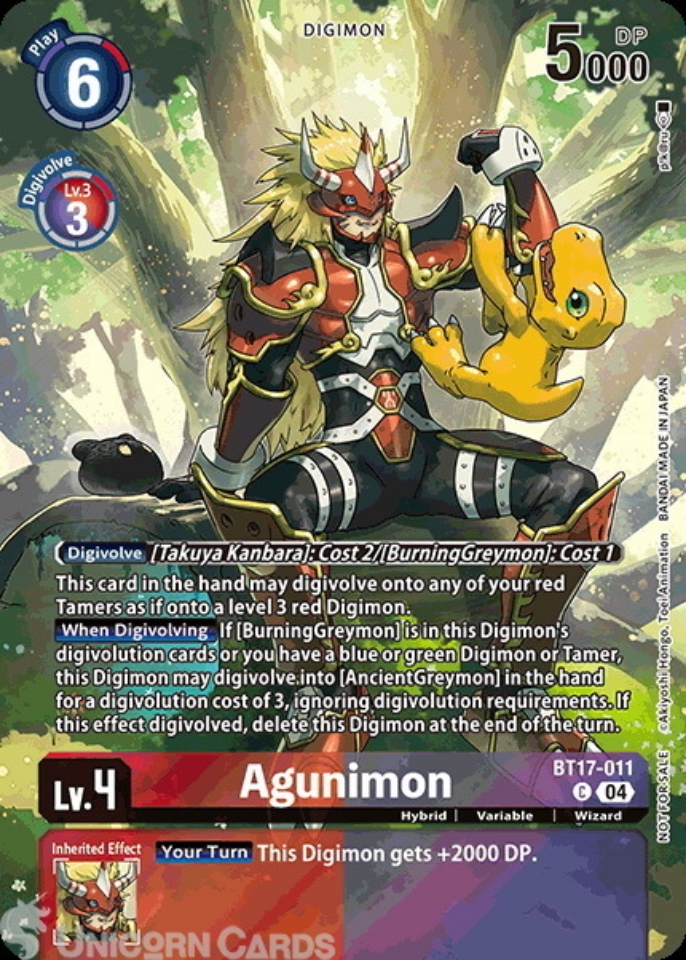 BT17 011 Agunimon: Alternative Art Box Topper Digimon Card: EX08: Chain of Liberation EX08: Legend Pack 2024 Box Topper Cards