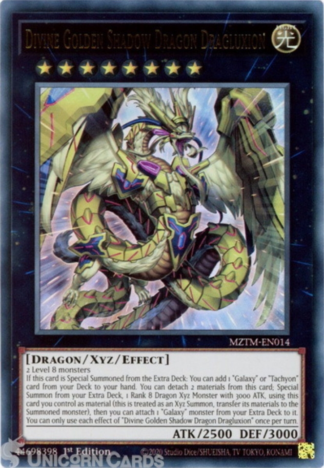 MZTM-EN014 Divine Golden Shadow Dragon Dragluxion : Ultra Rare 1st