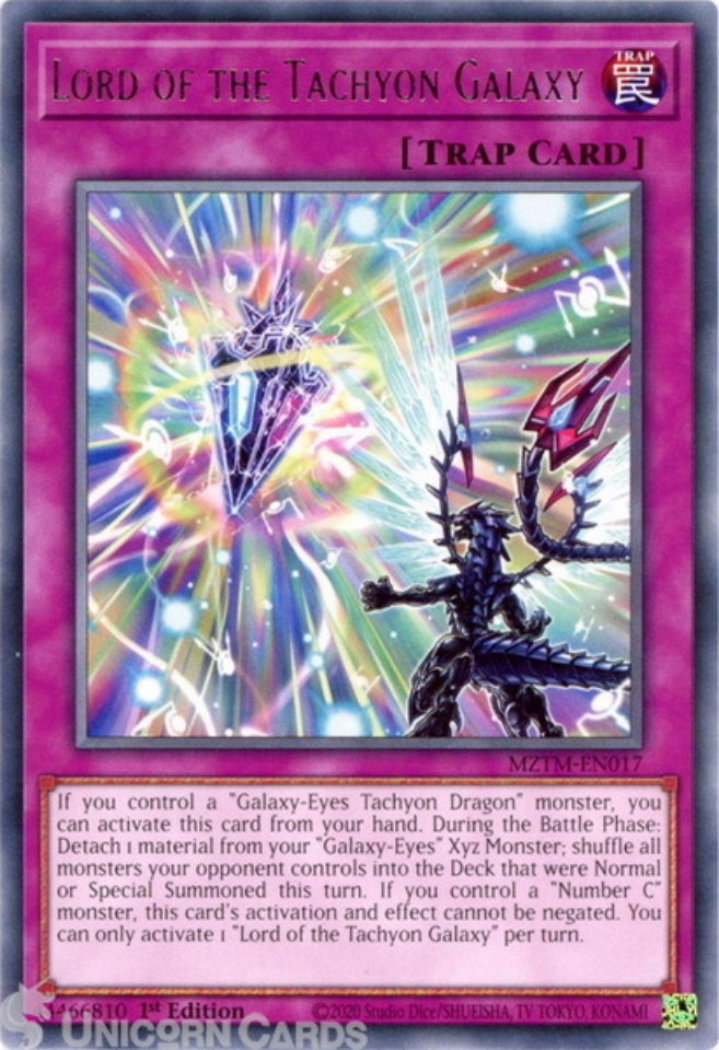 遊戯王OCG LORD OF THE TACHYON GALAXY 1個 MZTM-EN017 Lord of the Tachyon Galaxy : Rare 1st Edition Mint