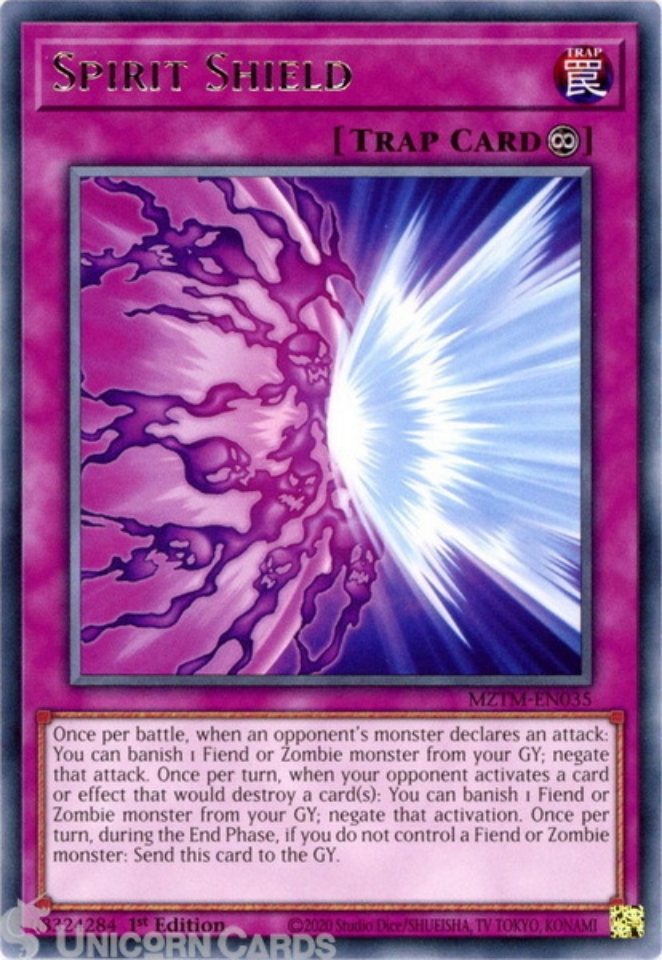 MZTM-EN035 Spirit Shield : Rare 1st Edition Mint YuGiOh Card:: Unicorn Cards  - YuGiOh!, Pokemon, Digimon and MTG TCG Cards for Players and Collectors.