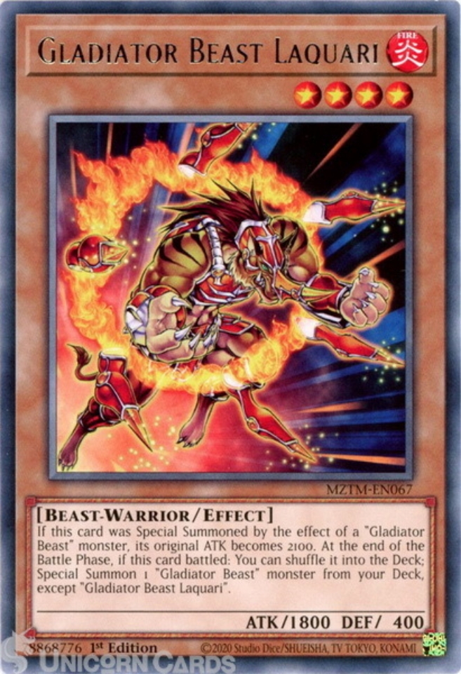 gladiator beast yugioh cards YU-GI-OH! - Andal (LCGX-EN223) - Legendary Collection 2-1st Edition It cannot be destroyed by battle. Gladiator Beast Yugioh Yu-Gi-Oh! Gladiator