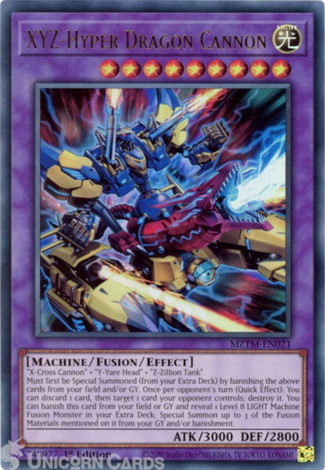 MZTM-EN021 XYZ-Hyper Dragon Cannon : Ultra Rare 1st Edition Mint YuGiOh Card::  Unicorn Cards - YuGiOh!, Pokemon, Digimon and MTG TCG Cards for Players and  Collectors.