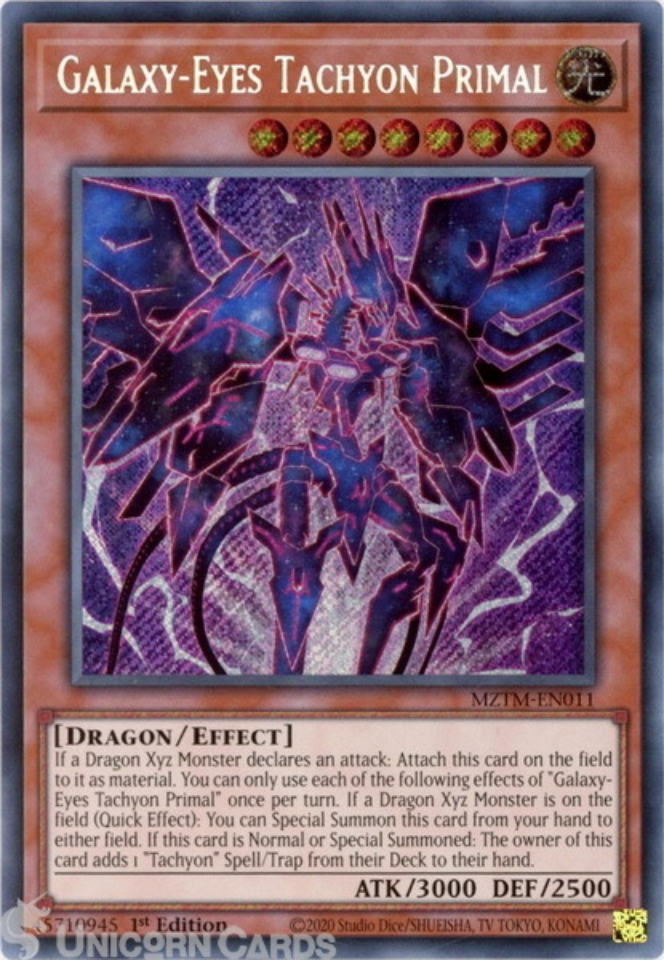 MZTM-EN011 Galaxy-Eyes Tachyon Primal : Secret Rare 1st Edition Mint ...