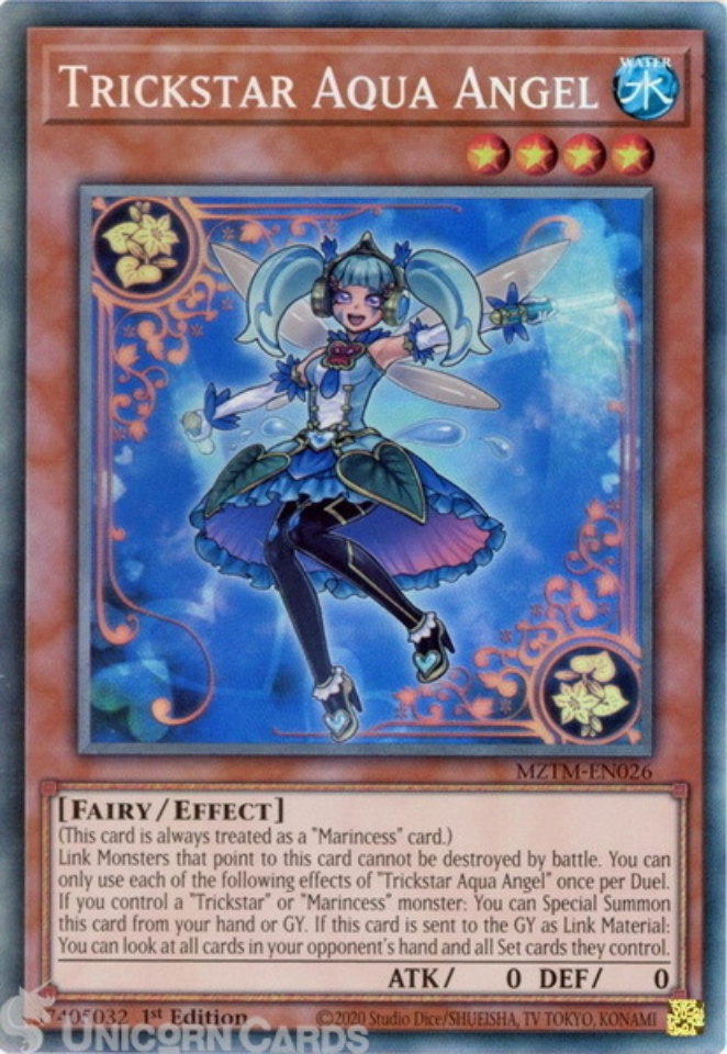 MZTM-EN026 Trickstar Aqua Angel : Collector's Rare 1st Edition Mint YuGiOh  Card:: Unicorn Cards - YuGiOh!, Pokemon, Digimon and MTG TCG Cards for  Players and Collectors.