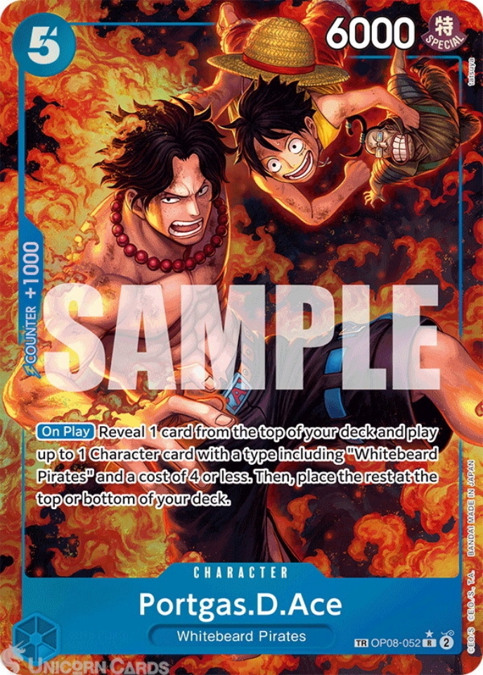 OP08-052 Portgas.D.Ace : Treasure Rare English One Piece TCG