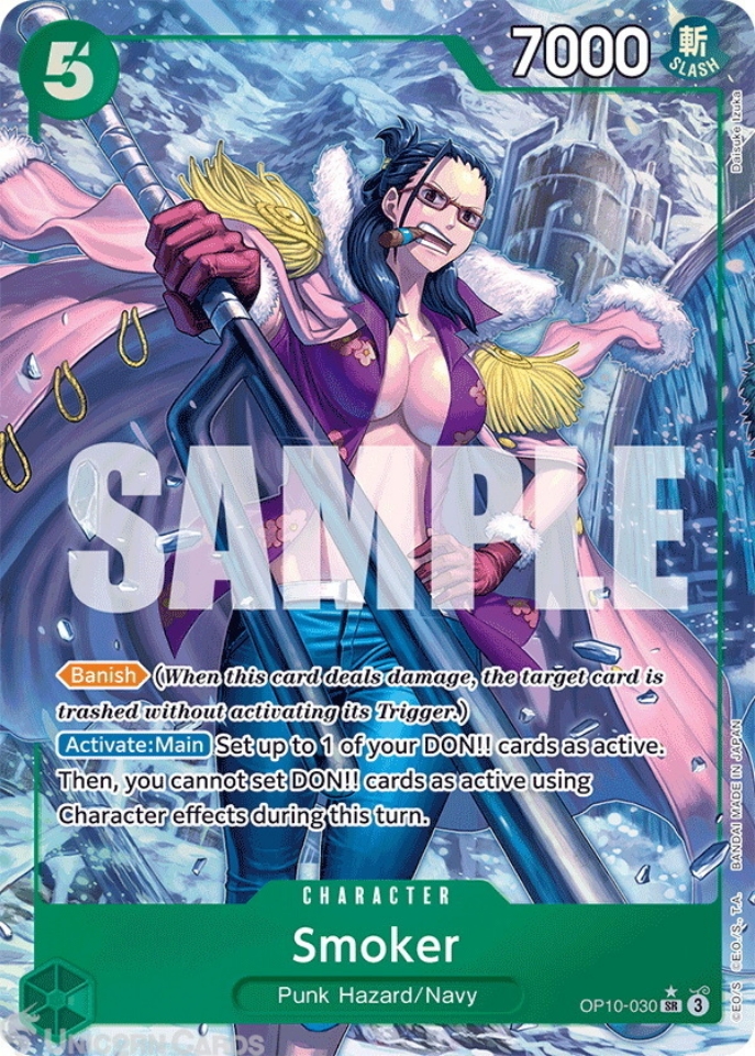 OP10-030 Smoker : Super Rare Alternative Art English One Piece TCG