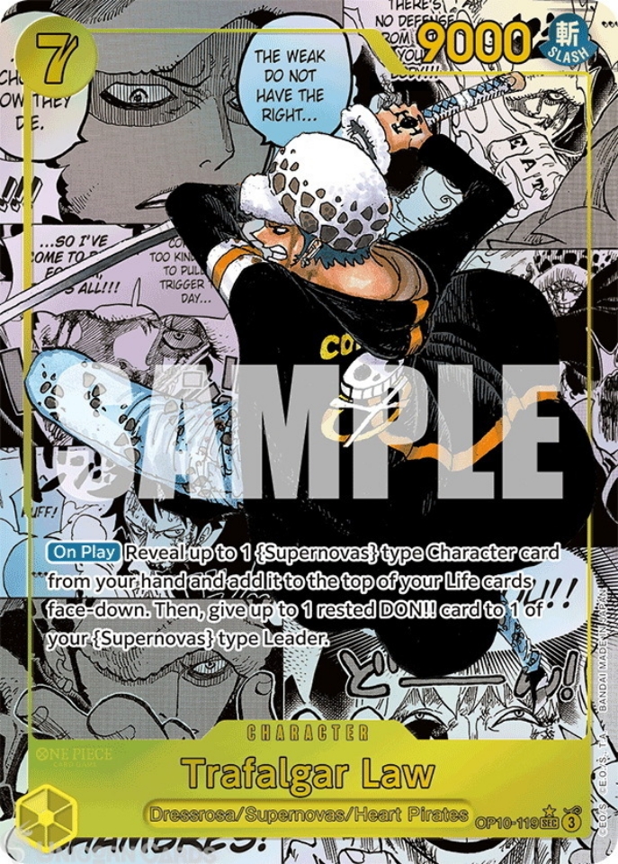 OP10-119 Trafalgar Law : Secret Rare Alternative Art English One