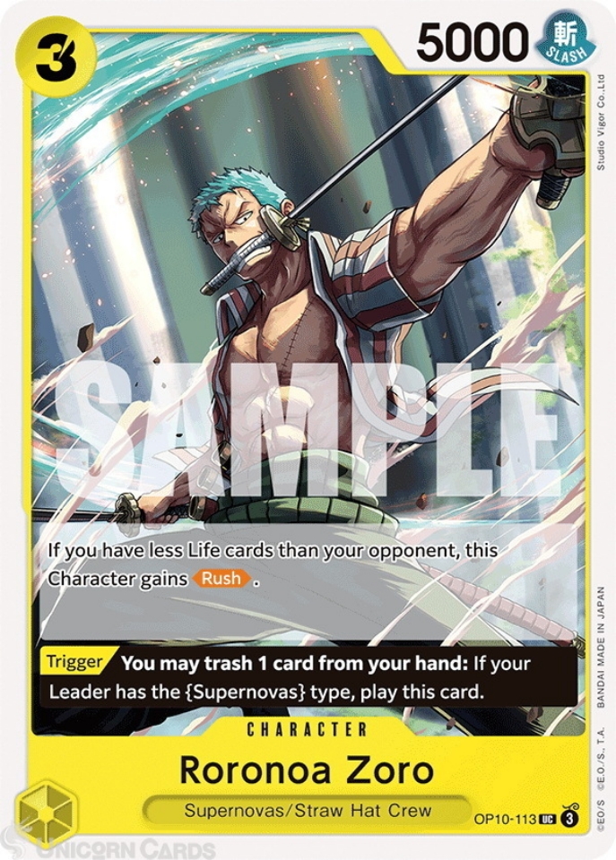 OP10-113 Roronoa Zoro : Uncommon English One Piece TCG Card : OP10
