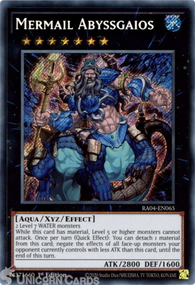 RA04-EN065 Mermail Abyssgaios : Secret Rare 1st Edition Mint