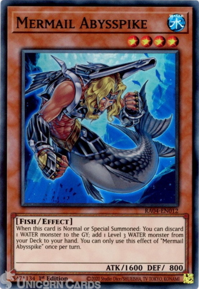 RA04-EN012 Mermail Abysspike : Super Rare 1st Edition Mint YuGiOh Card ...